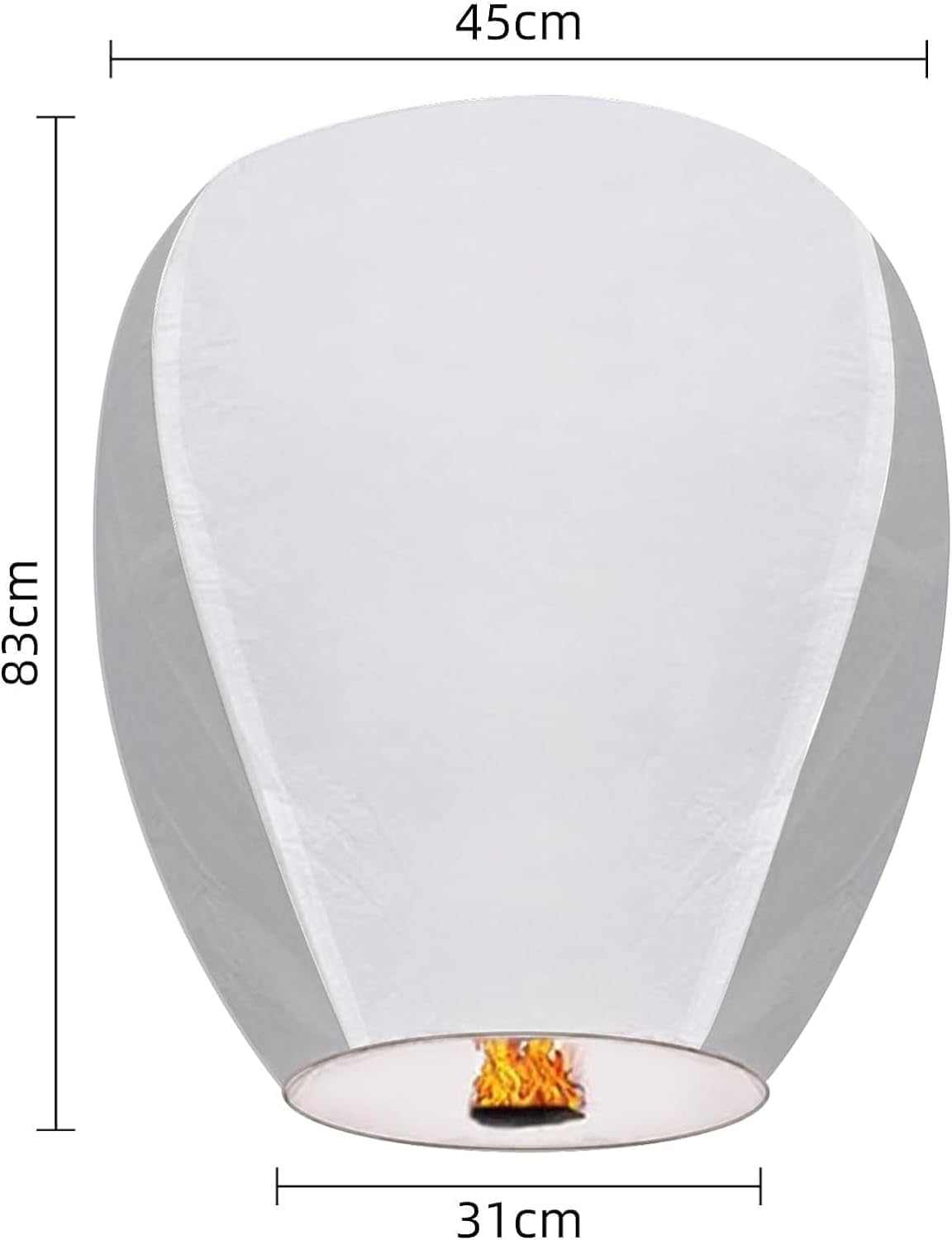 Sky Chinese Lanterns 10Pack Sky to Release in Memory Love Color Large Memorial Paper Lanterns Birthday Wedding Funeral Christmas to Make Wishes (White)