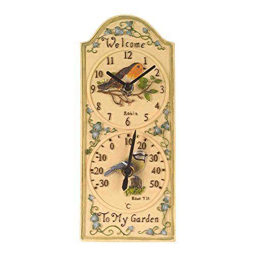 Outside In Design Birdberry Wall Clock & Thermometer