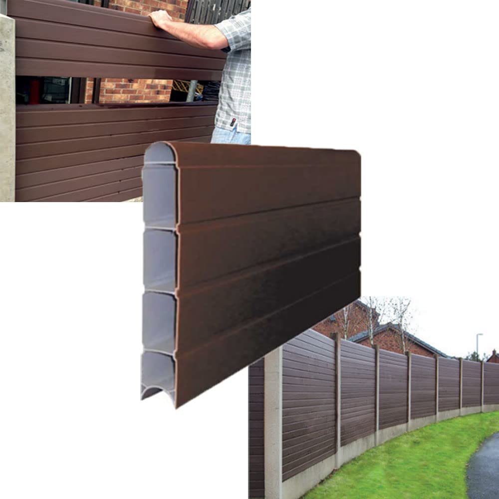 VP Plastic Fencing Panels - Composite Fence Panels - ECO Fencing Fence Board 1.8m (6') - Walnut
