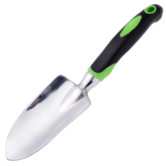 CUNAOUK Garden shovel Trowel, Hand Shovel Soft Rubberized Non-Slip Handle for Transplanting Weeding Moving and Smoothing Digging and Planting (Green)