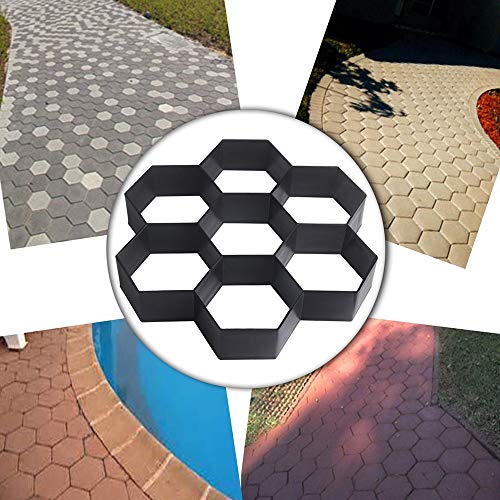 Viitech Paving Mould for Garden, Plastic Hexagon DIY Paving Concrete Stepping Stone Molds, Walk Path Way Maker Mould Reusable for Walkway Garden Yard Patio Swimming Pool Decor