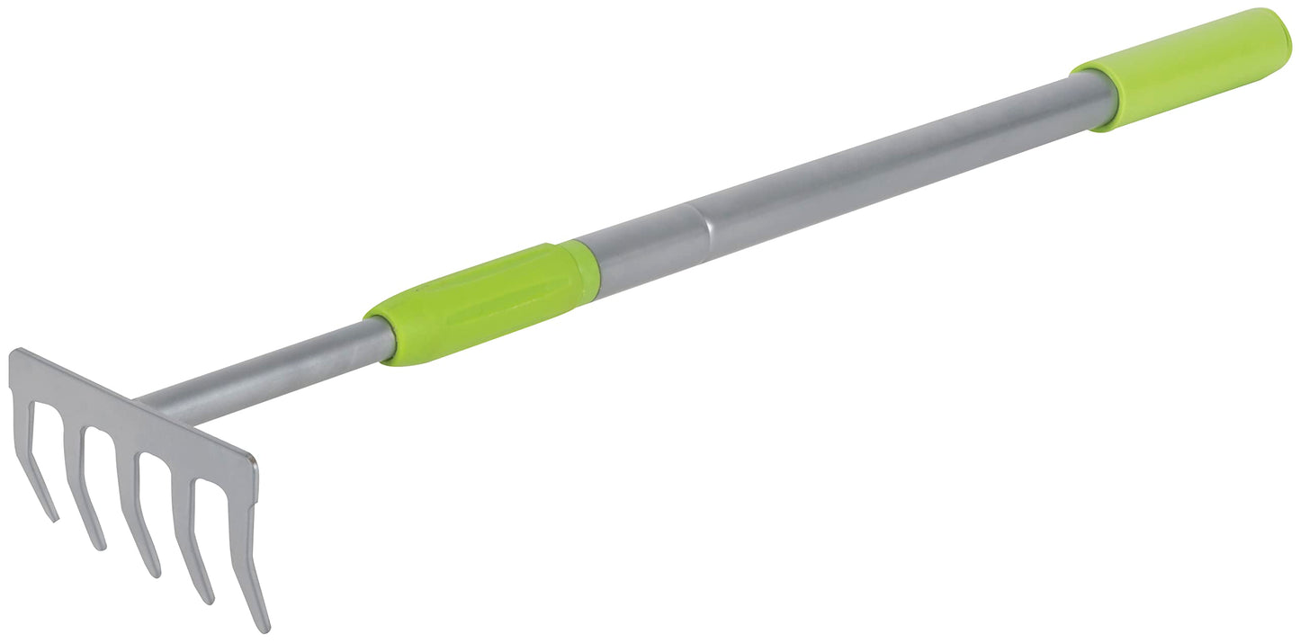 Heavy Duty Extending Telescopic Leaf Rake - Long Handled Garden Tool - Extends from 63cm to 90cm