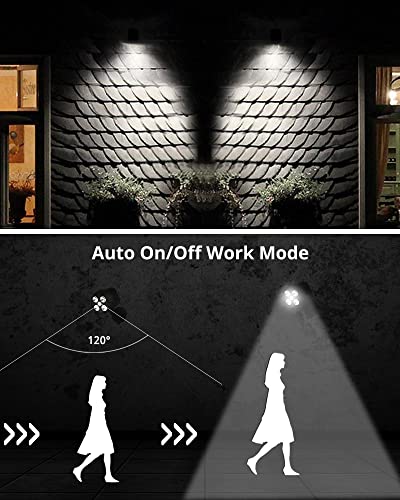 NICREW Battery Powered Outdoor LED Security Light 2-Pack, PIR Motion Sensor Spotlight, Weatherproof Outdoor Wall Light for Gardon Walkways