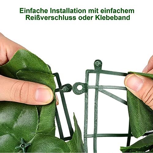 BlueEour Artificial Ivy Privacy Fence Screen, 3m x 1m Evergreen Leaf Decorative Fence, Artificial Ivy Leaf Hedge Fence Screen, UV Fade Protection for Wall Landscaping Balcony Garden Outdoor Decor