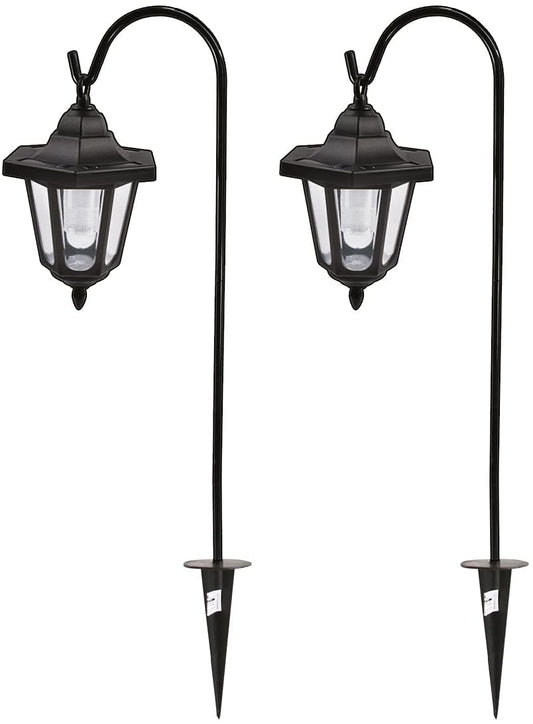 Unibos Set of 2 Solar Classic Led Shepherd Hanging Garden Lanterns Coach Outdoor Lamp Lights