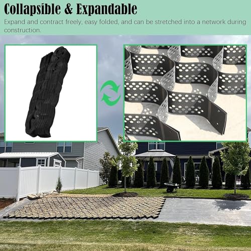 Permeable Paving for Garden Walkways and Driveways 4" Depth Gravel and Paver Grids Stabilizer Riverside Slope Pathway Sand 10cm High