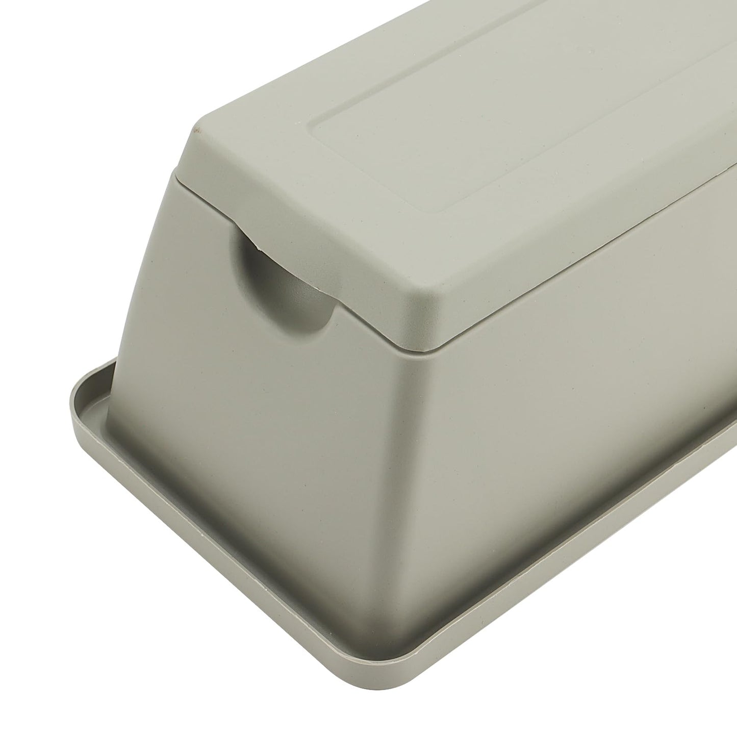 LEXININ 6 PCS 35 x 17 x 14cm Grey Rectangular Window Planter, Plastic Window Boxes with Trays, Flower Box Planter for Garden Patio Home