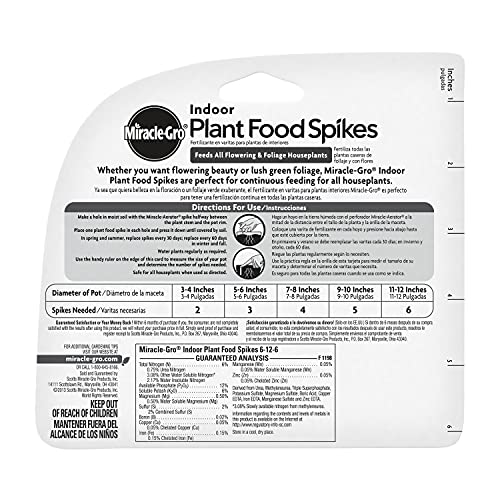Home-APP Miracle-Gro 300157 Indoor Plant Food 48-Spikes, 2.2-Ounce Garden, Lawn, Supply, Maintenance