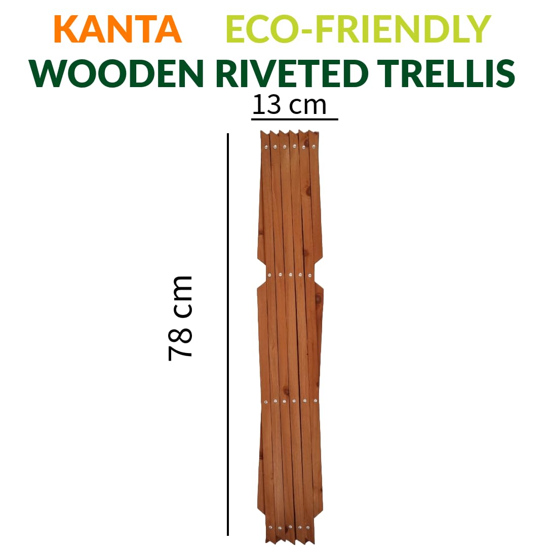 KANTA 3 x Garden Expanding Wooden Trellis Expandable Trellises Aluminum Riveted Each Piece Expands to 180cm x 60cm Climbing Plants Support