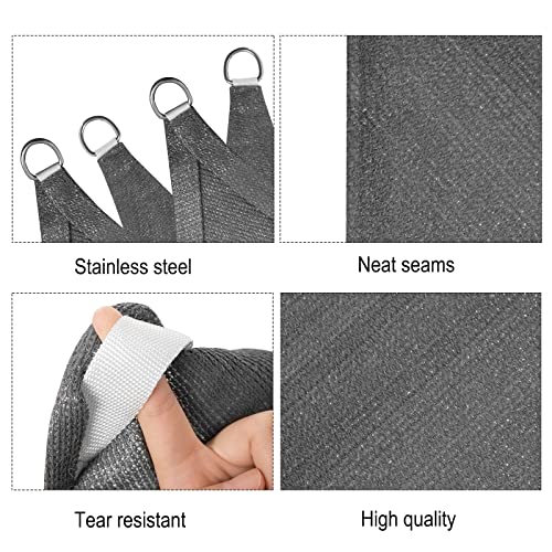 WOLTU Sun Shade Sail 2.5x2.5x3.5 m Right Angle Breathable HDPE Sail Shade UV Block with Free Rope Sunscreen Awning Canopy for Outdoor Garden Patio Yard Party,Grey