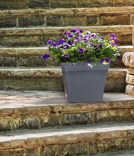 ECO GARDEN 33cm Symphony Recycled Rubber Plant Pot Pewter