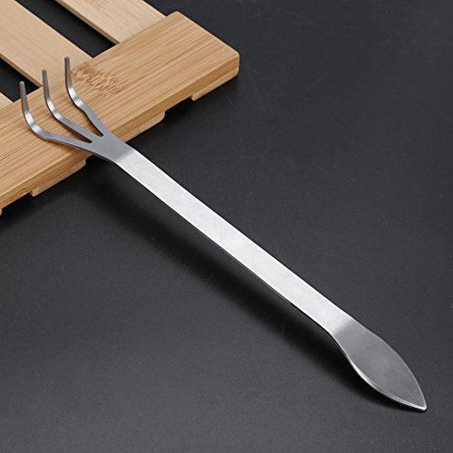 Haofy Stainless Steel Bonsai Rake, 3-Prong Root Rake for Loosening Soil, Bonsai Tree Gardening Tools with Ergonomic Handle for Flowers Plants