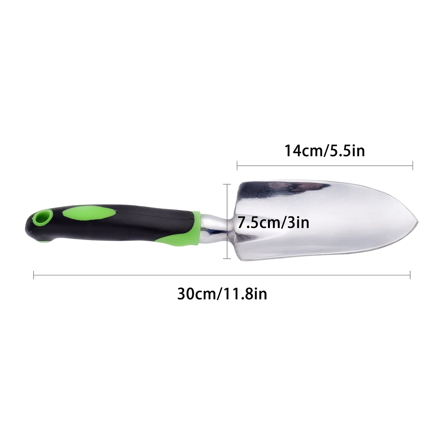 IDISON Garden Trowel & Hand Wide Shovel Pointed with Soft Rubberized Non-Slip Ergonomic Handle for Planting, Transplanting, Weeding, Moving and Smoothing Soil - Gardening Gift