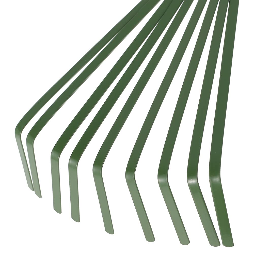 Mini Garden Rake 15.5 Inch 9 Root Iron Hand Fan Leaf Rake with Ergonomic Handle Heavy Duty Handheld Claw Rake for Garden Patio Backyard,Sweep,Picking