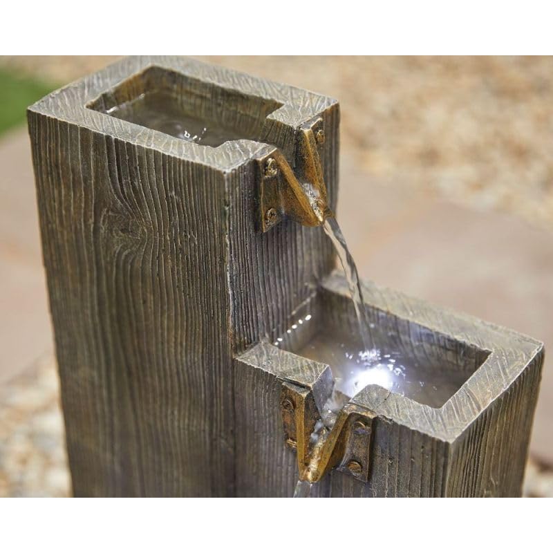 Easy Fountain Coastal Sleepers inc LED. Water Feature Fountain, Resin, Natural, One Size