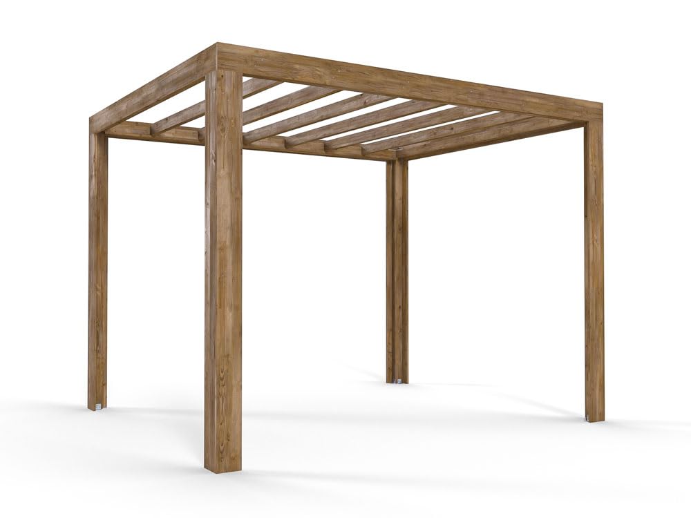 Dunster House Pergola 3 x 2.5 Metres Pressure Treated Wooden Garden Structure TerraCube