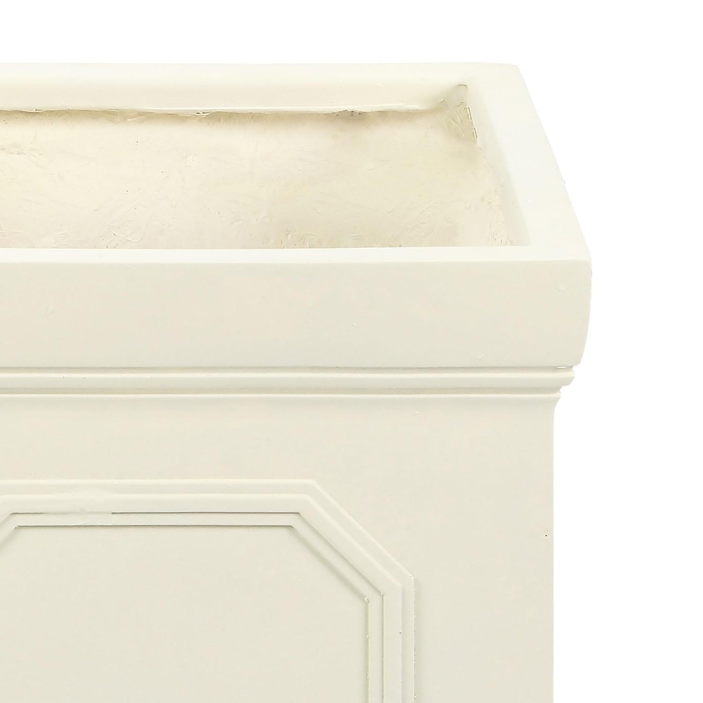 Taylor & Brown Set of 2 Large Handmade Square Tall Plant Pots 36/28cm MgO Modern Flower Planter Pot Box Garden Decoration Indoor/Outdoor Planters with Drainage Hole (Square)