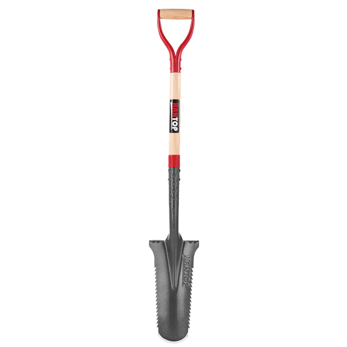 HANTOP Digging Spade Shovel Drain Spade Square Point Shovel Transplanting Spade Trenching Shovel, 44 inches