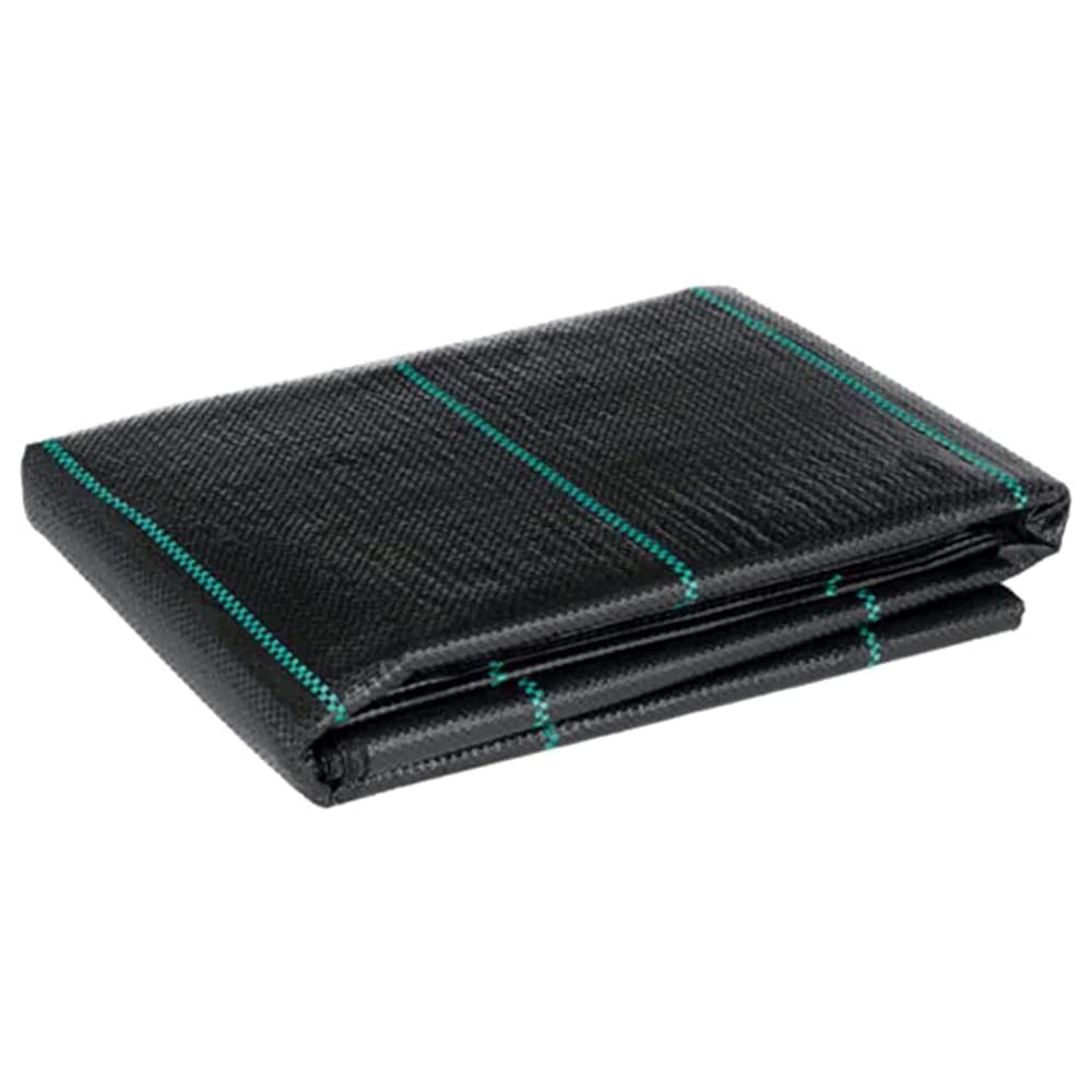 4 x 5 m / 13.1 x 16.4 ft Weed Control Membrane, Weed Control Woven Fabric, Ground Cover Sheet, 100 GSM, UV Stabilised, Weed Barrier Mat. Perfect for Gardens, Patios, Flower Beds, Landscaping (Black)