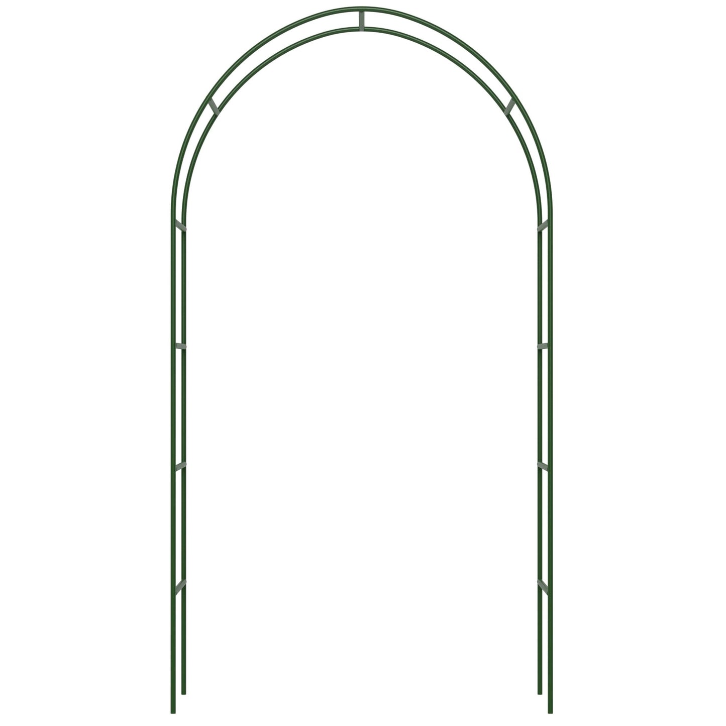 ZENO Garden Arch 2.4M | Heavy Duty Metal Garden Arch | Green Garden Frame Arch for Climbing Plants | Garden Arch for Outdoor, Backyard, Lawn, Patio, Courtyard, Wedding Decorations
