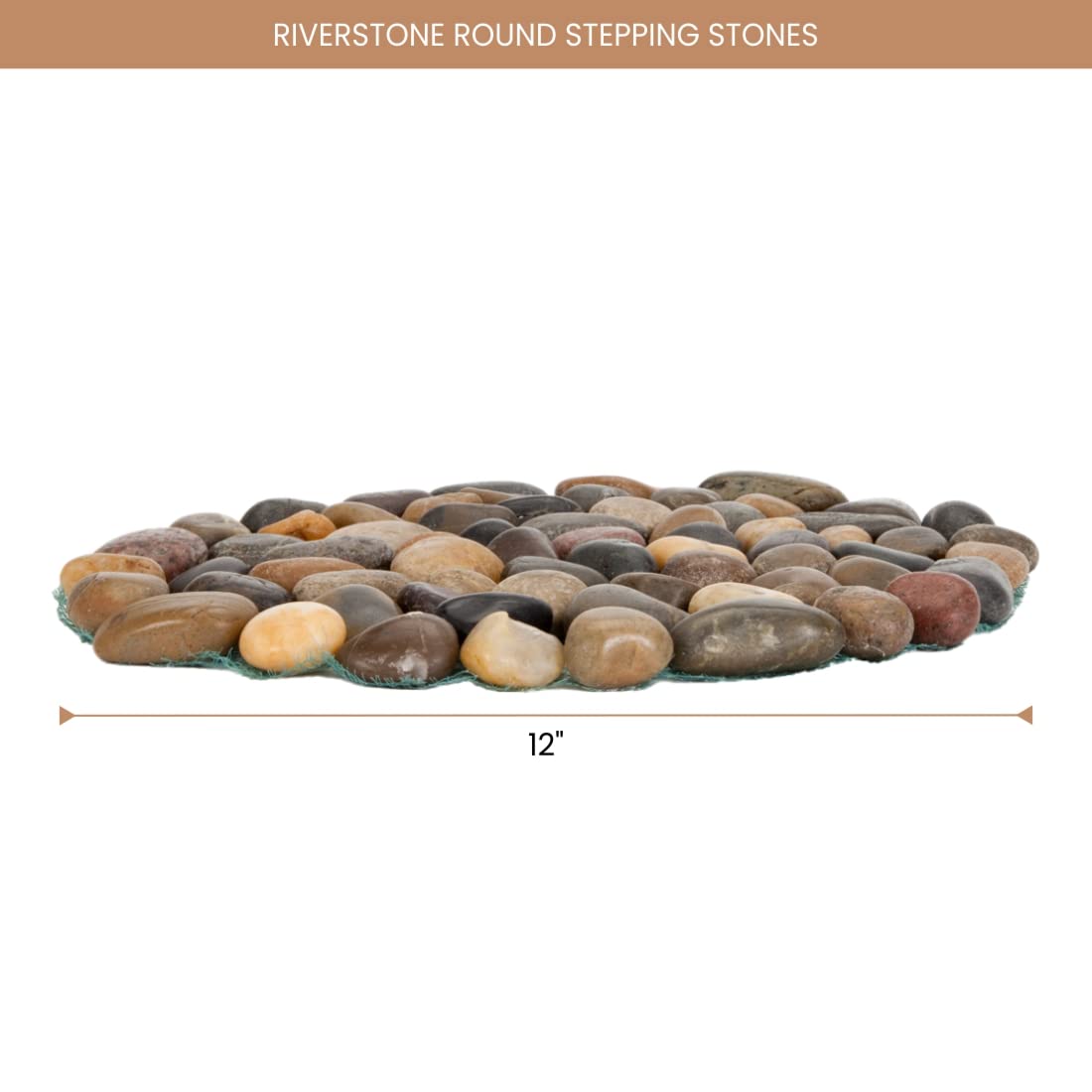 Bits and Pieces - 12” Riverstone Round Stepping Stones - Set of Three (3) - Yard Decorations - Decorative Garden Stones