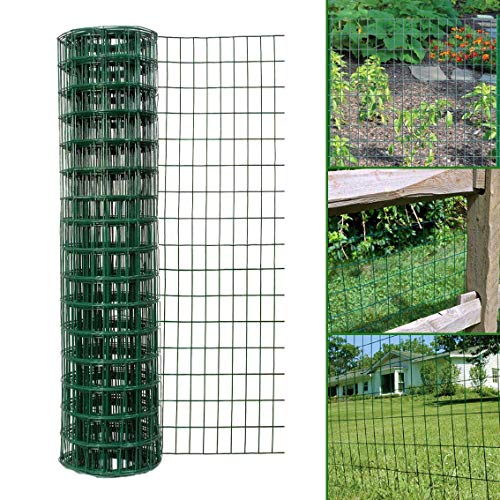 Simpa Green PVC Coated Wire Garden Fencing Roll 1M x 10M