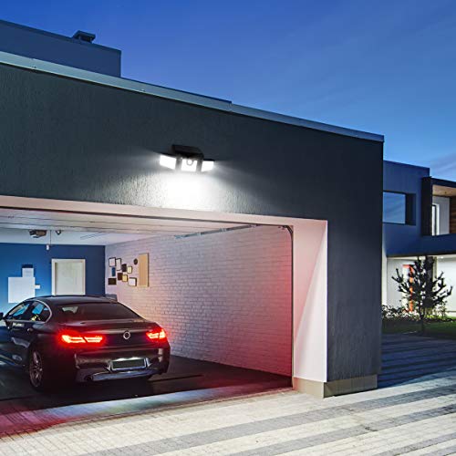 LE Lepro Solar Security Lights, 1200LM Solar Floodlights Motion Sensor with 360 Degree 3 Adjustable Heads, IP65 Waterproof, Wide Lighting Angle Solar Lights Outdoor for Yard Garage Pathway