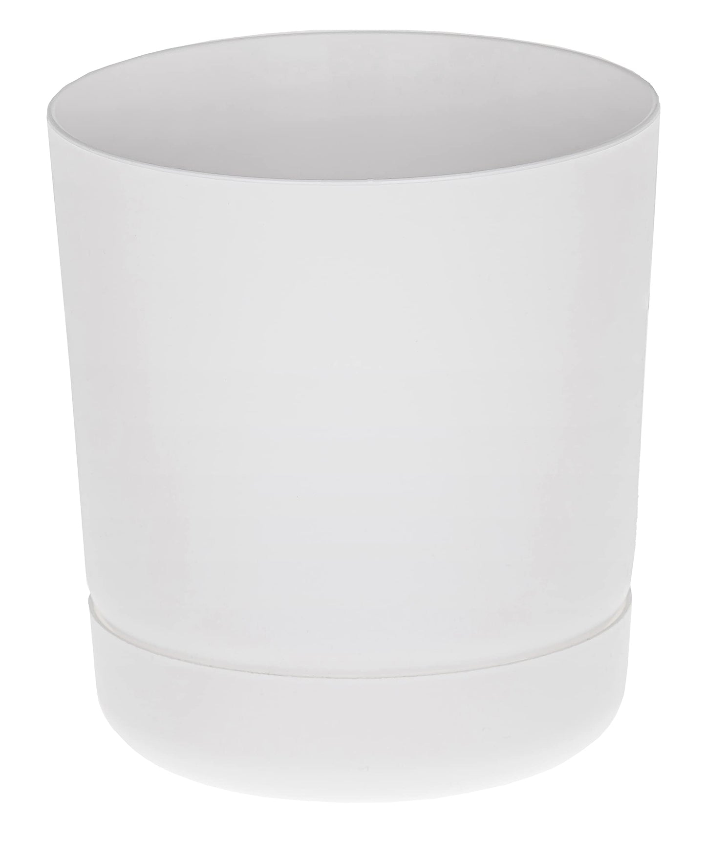 SPARKLE PLANTS Satina Indoor Plant Pots, 5 sizes – White Plant Pot with Drainage Holes and Matching Saucer for All Houseplants – Modern Home Decor Round Flowerpot Stand (13 cm, White)