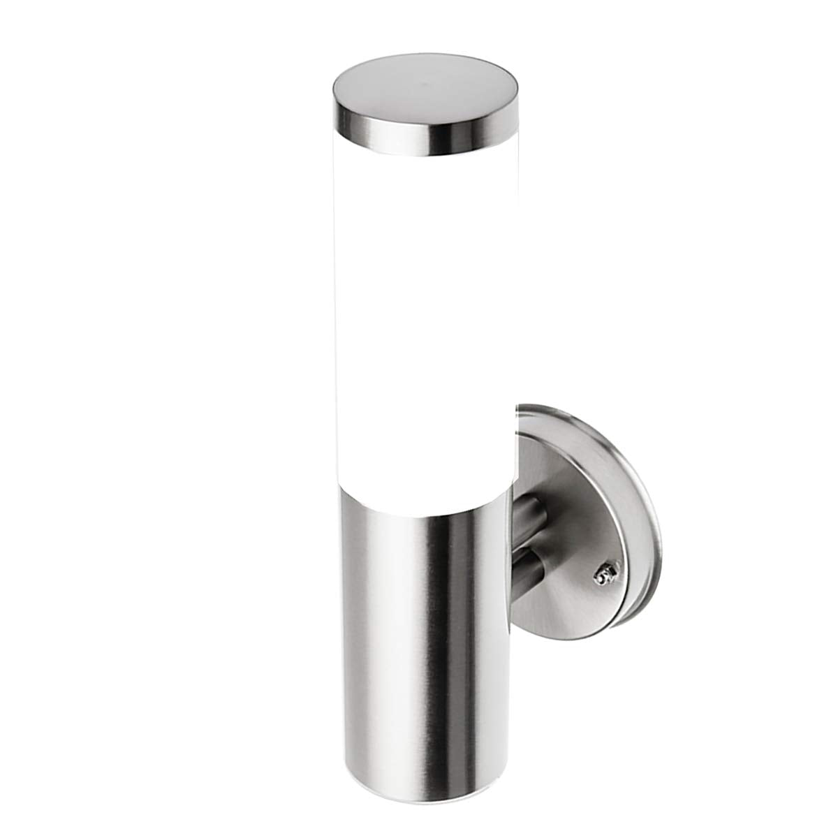 CGC Lighting Stainless Steel Silver Outdoor Outside Wall Light Indoor Garden Patio Porch Door Conservatory Decking Shed (Straight)