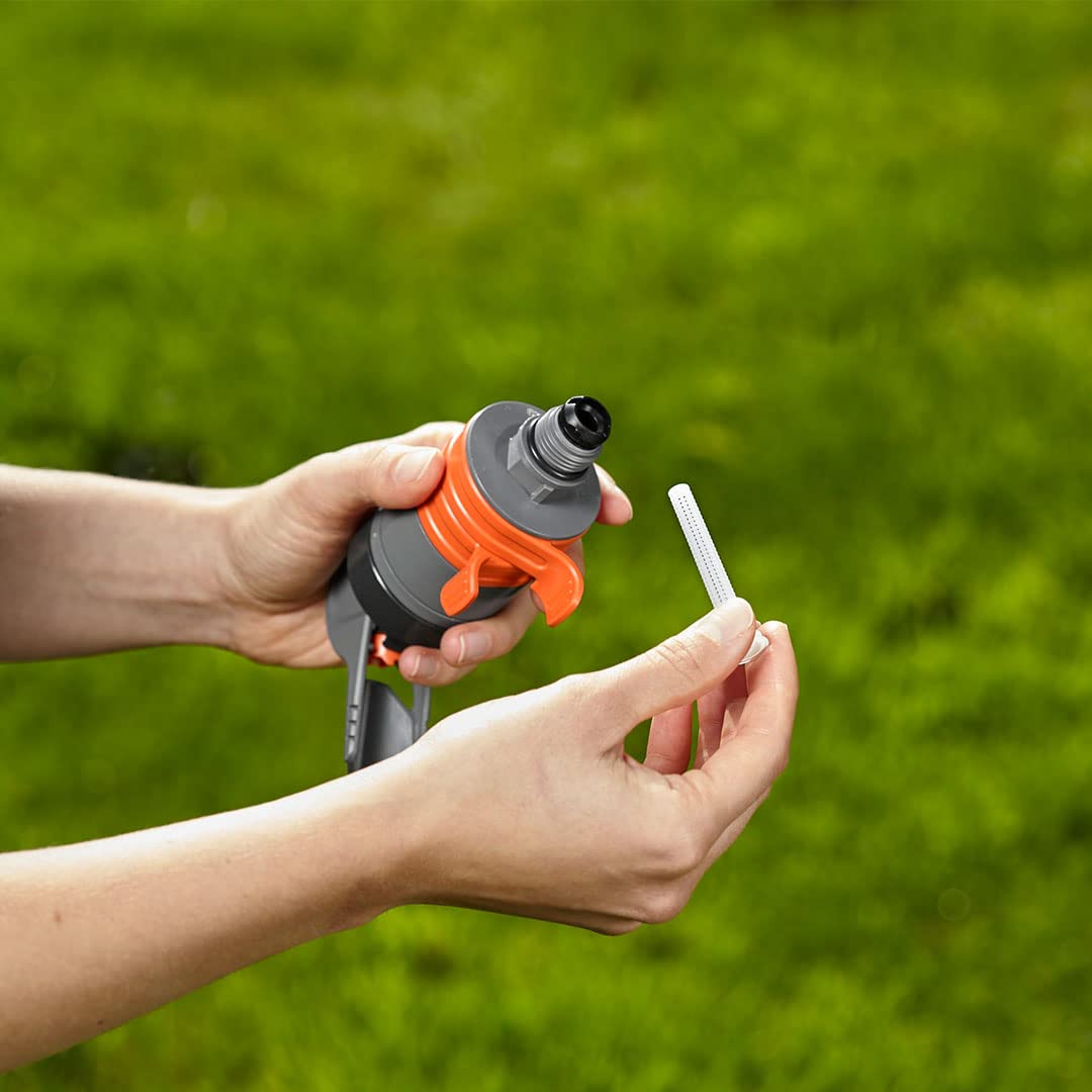 Gardena Comfort Turbo-Drive Sprinkler (on sledge): lawn sprinkler for irrigation of large surfaces up to 450 m², stepless range adjustment, integrated dirt filter (8143-20)