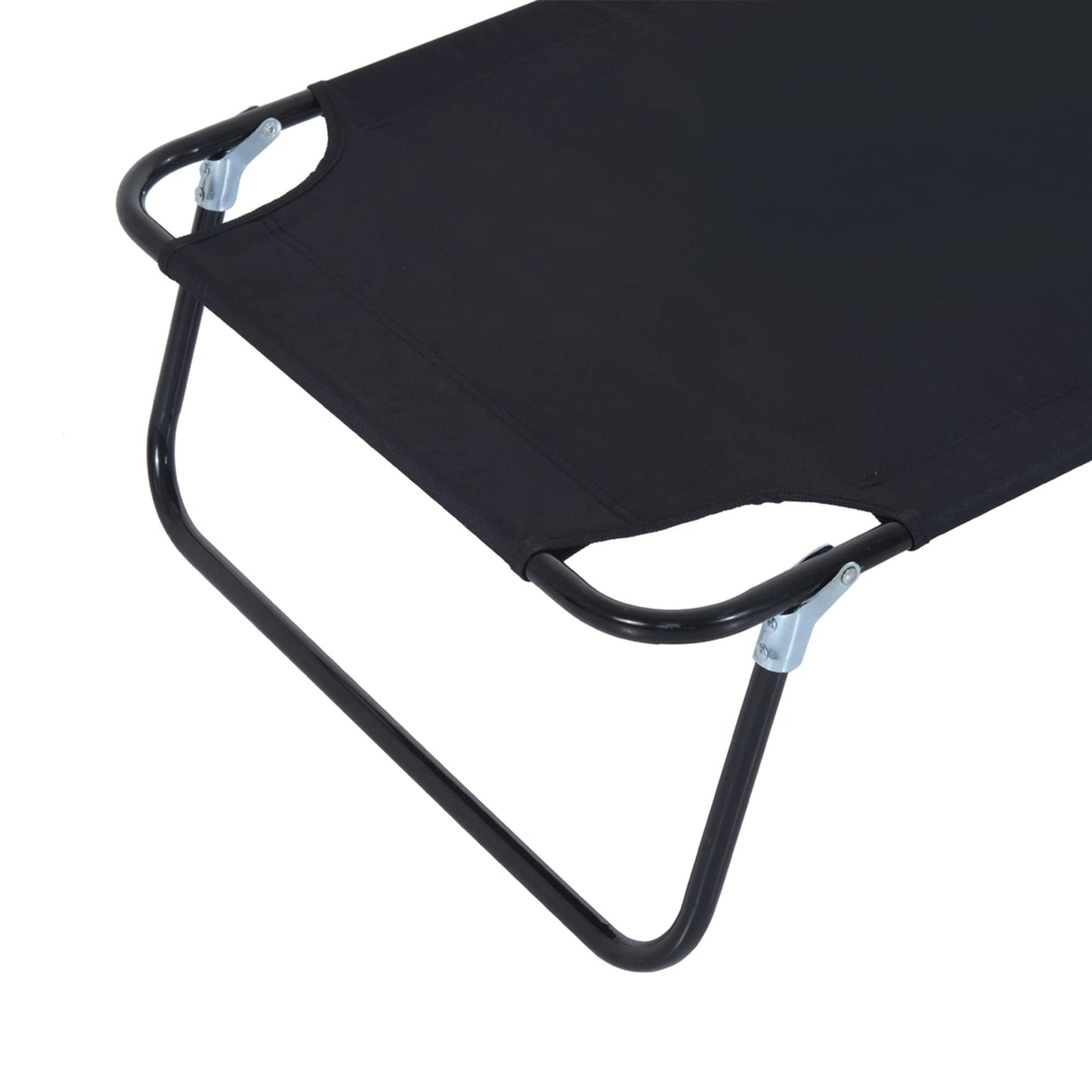 Outsunny Outdoor Folding Sun Lounger with Face Hole, 4 Level Adjustable Backrest Reclining Garden Lounger, Garden Recliner Sunbed with 600 D Oxford Cloth Seat and Pillow for Beach, Black