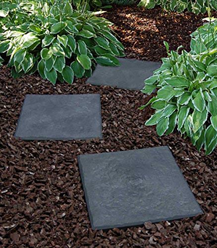 Multy Home Europe Square Recycled Rubber Stepping Stone, Slate