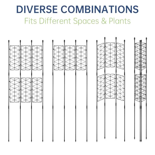 NiHome 6-Pack 50 Inches Garden Trellis for Climbing Plants Outdoor, Plant Support Trellis Cage for Clematis, Roses, Jasmine and Vines Such as Tomatoes, Grapes, Cucumbers and Blackberries
