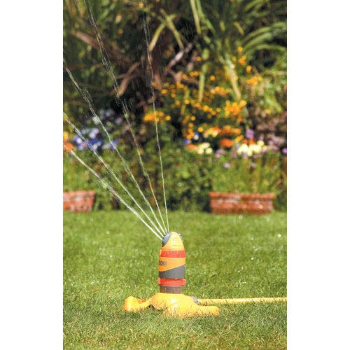 HOZELOCK Plastic Sprinkler Rotating Pro 314 m² : Large-area Base-mounted Spray Sprinkler (ø 20m),Ultra Even Coverage thanks to Hydraulic Motor and 2 Spray Patterns 360° Adjustable Steering [2336P0000]
