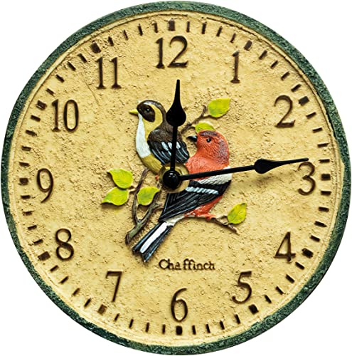 St Helens Home & Garden Chaffinch Design Weather Resistant Outdoor Clock 250mm / 10" - Sit back, relax and let time pass you by