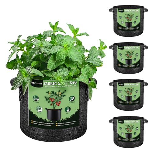 RONTADA 10 Gallon Fabric Grow Bags (5 Pack)