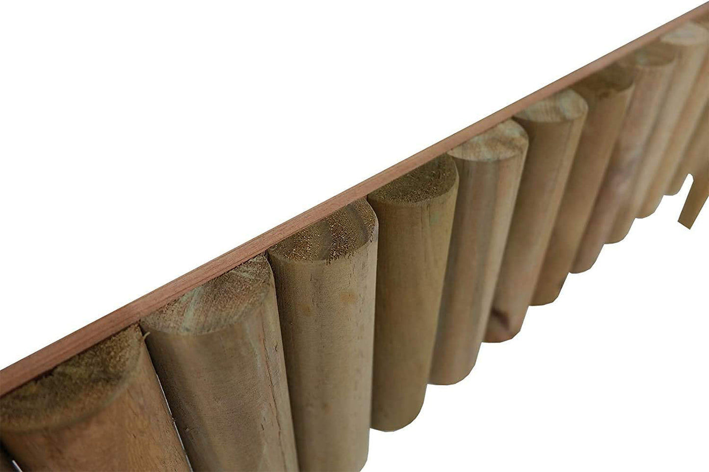 MND Dealings 4-Pack Wooden Fix Picket Log Border Fence, 1m, Brown, for Lawn Edgings, Planters or Garden Sectioning