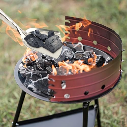 Fireplace Ash Shovel, Long Handle Fire Pit Shovel, Pizza Oven Cleaner with Wooden Handle, Fireplace Trowel Charcoal Grill Ash Rake Gardening Fireplace Tools, for Household Camping Kicthen