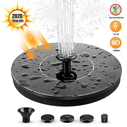 Senders Solar Fountain Pump, Circle Garden Solar Powered Panel Kit Water Pump for Pond, Fountain, BirdBath, Garden Decoration, Water Cycling, No Electricity Required