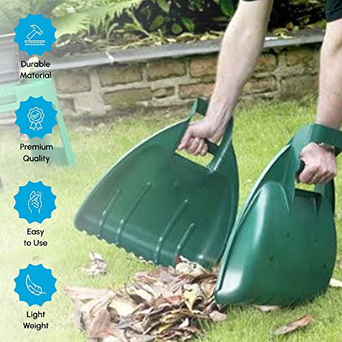 ACCURATE Set of 2 Leaf grabbers, the easy way to keep your outdoor areas tidy, lightweight and easy to use-Forest Green (1)