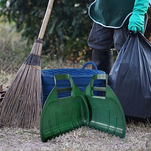 ACCURATE Set of 2 Leaf grabbers, the easy way to keep your outdoor areas tidy, lightweight and easy to use-Forest Green (1)