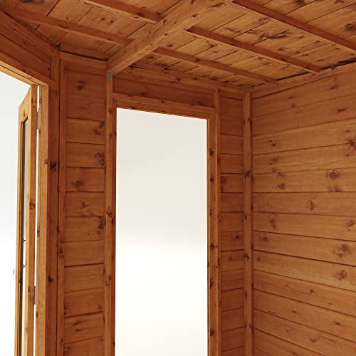 WALTONS | Wooden Corner Summerhouse | Shiplap Tongue & Groove | Garden Room | Flat Roof | Double Door | Outdoor Sun Room | 7ft 8ft 9ft | 10 Year Anti Rot Guarantee | (7ft x 7ft)