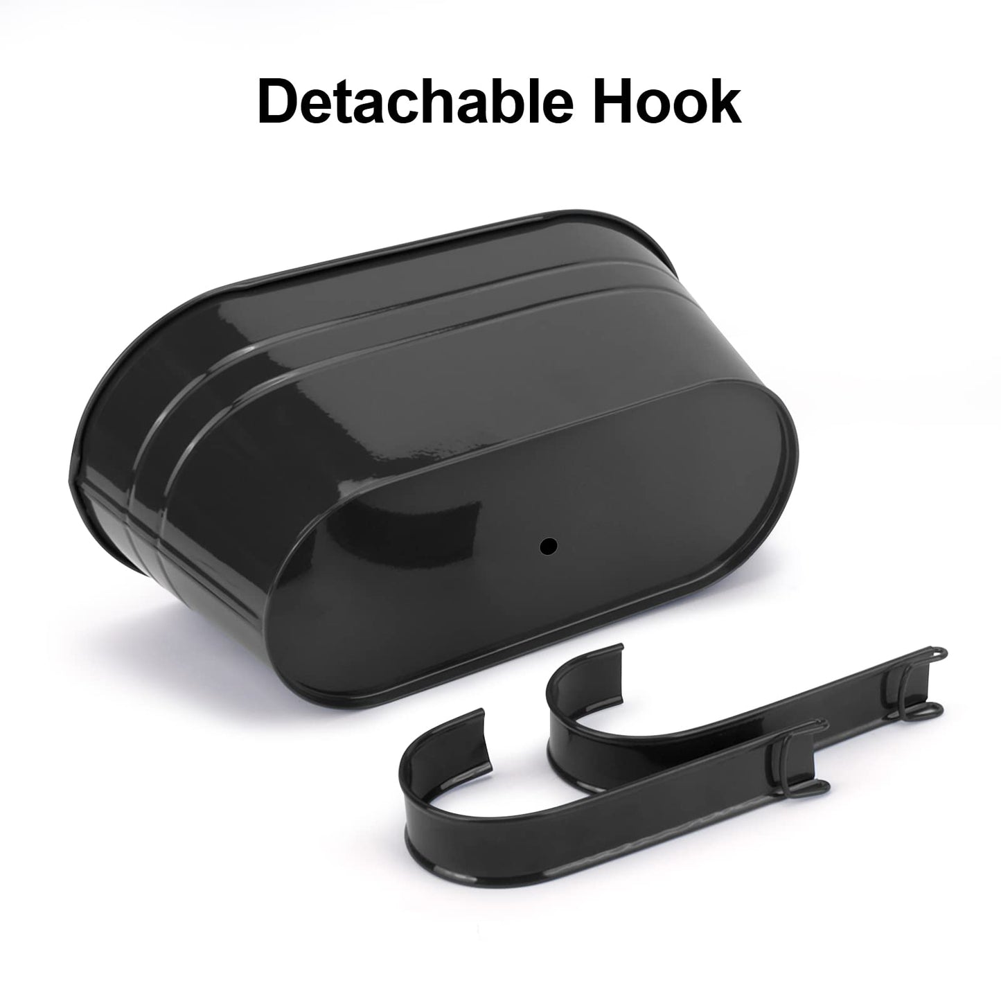 OGIMA 4pcs Large Hanging Flower Pots, Metal Iron Wall Planter Indoor/Outdoor for Railing Fence Balcony Garden Home Decoration with Detachable Hooks, 4x Black