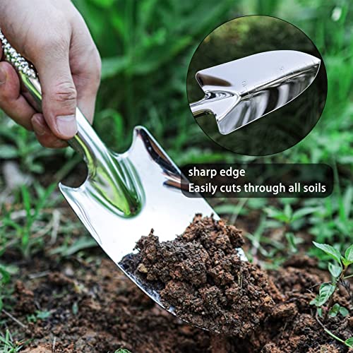 Garden Trowels Hand Tool, Stainless Steel Garden Shovel, Bend-Proof Garden Trowel, Small Spade Shovel Garden Shovels for Planting, Small Shovels for Digging, Gardening Tools for Kids, Women (Style 1)