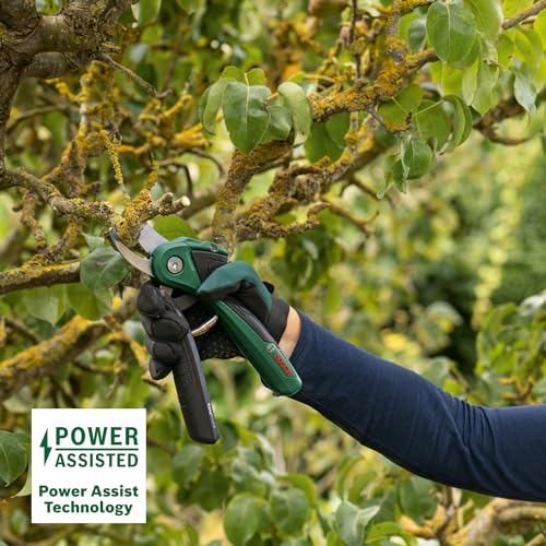 Bosch Cordless Secateurs EasyPrune (Integrated 3.6 Volt Battery; 450 Cuts per Battery Charge; Rechargeable with Micro-USB Cable; in Carton Packaging)