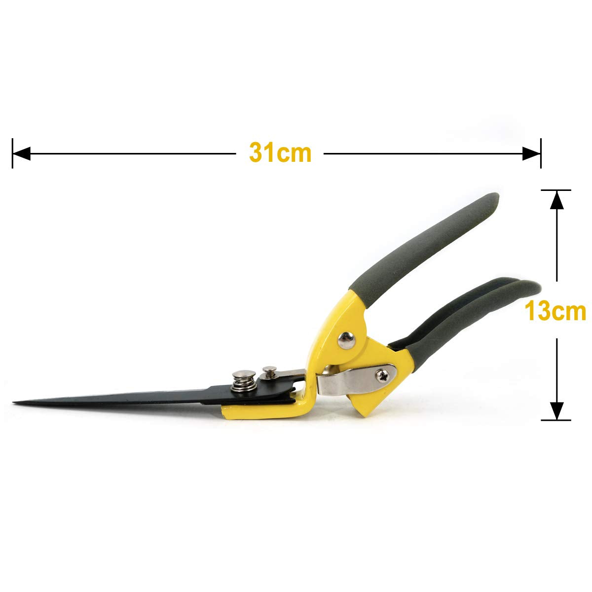Jardineer Grass Cutter Manual with Sharp Blade, Hand Grass Shears, Smooth Cut Grass Shears with Non-Slip Grip, Garden Shears for Grass