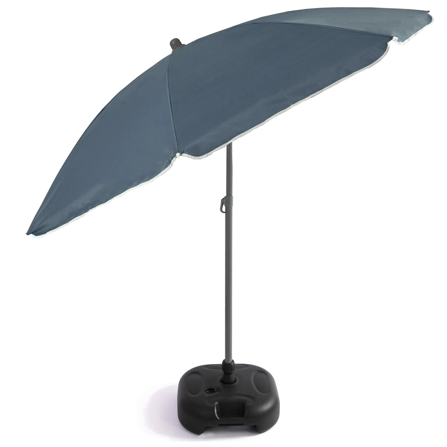 Out There! 240cm (7ft 8in) Grey Parasol with Base Garden Beach Parasol Umbrella | Outdoor Sun Shade with Adjustable Height and Base