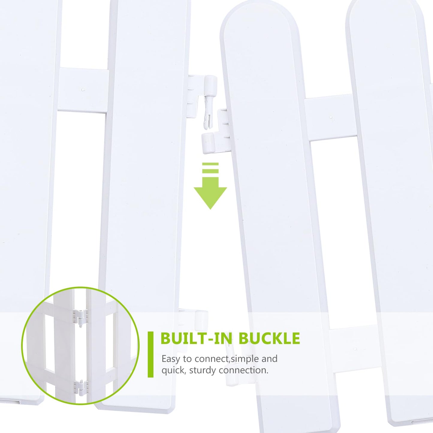 DOITOOL 5Pcs White Modern Plastic Garden Fence Panels, 50X30CM