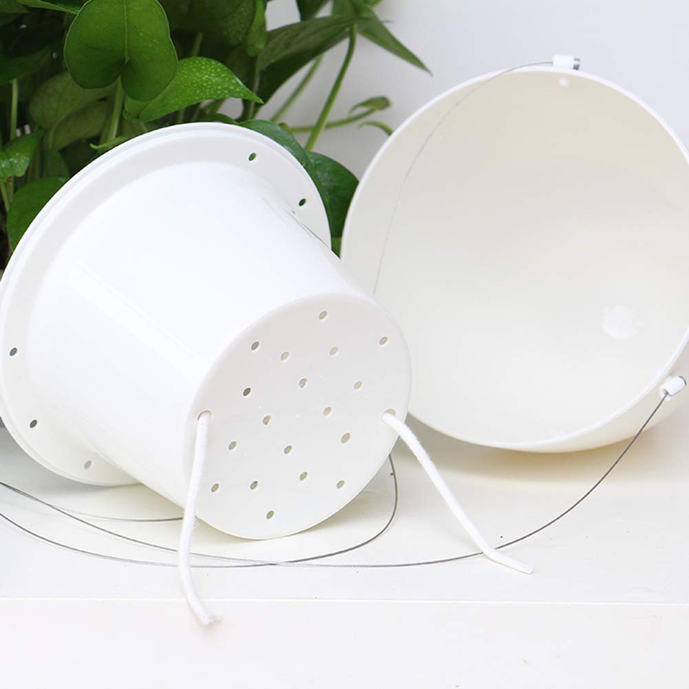 LOYUYU 3 Pack Self Watering Hanging Planter, Succulent Flower Pot Air Plant Holder, Unique Eggshell Hanging Succulent Flower Pots, Home Garden Office Indoor Decorative Container Matte White