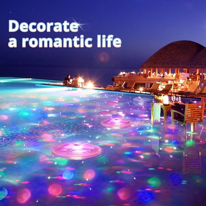 Esoes LED Bath Lights Corlorful Floating Pool Tub Light RGB Hot Tub Disco Light Waterproof Underwater Lamp Decorative for Bathing Time, Ponds, Pools Party